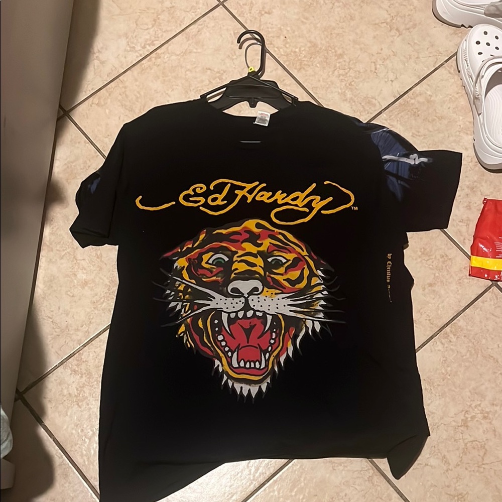 Ed Hardy Black Kids T-Shirt with Tiger Graphic